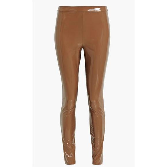 NEW ALICE + OLIVIA women's leather leggings in brown - Picture 1 of 3